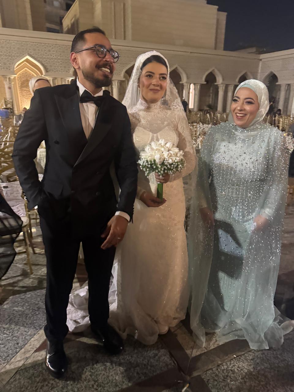 “زهرة الخليج نيو تبارك للعريس عمر والعروس نادين وتتمنى لهما حياة زوجية سعيدة”