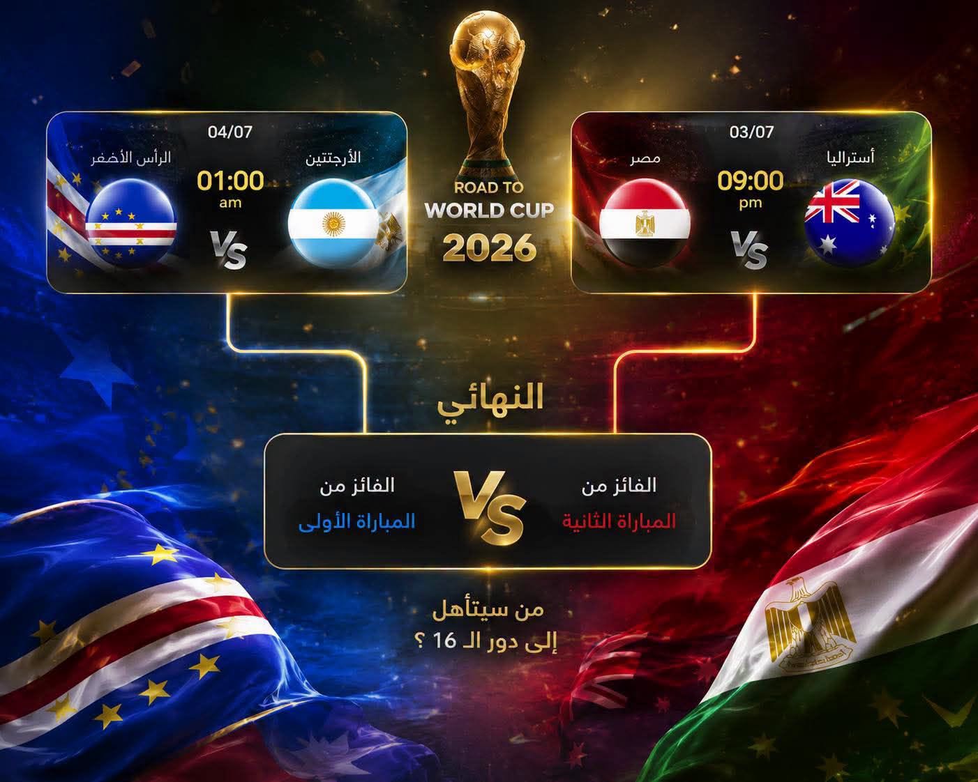 موعد مباراة مصر وأستراليا في دور الـ 32 من كأس العالم