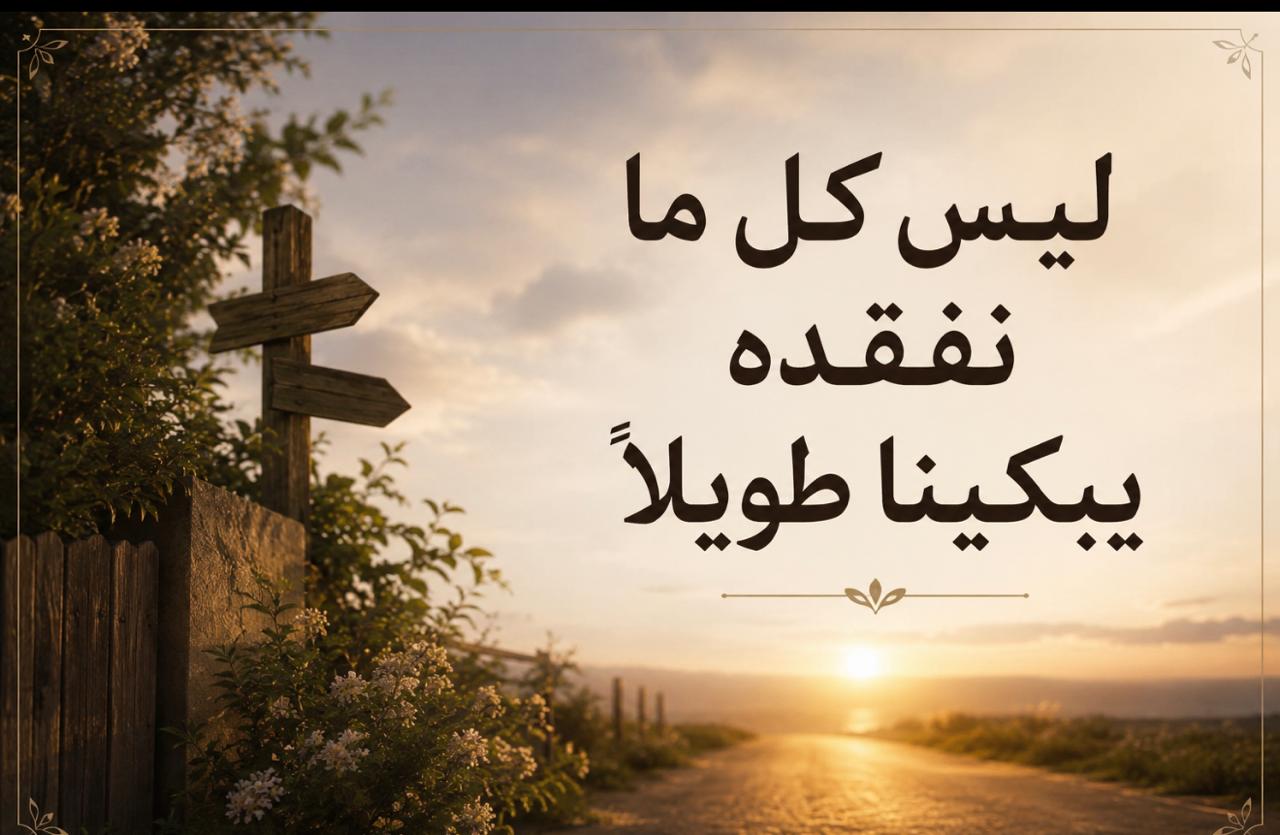ليس كل ما نفقده يبكينا طويلاً