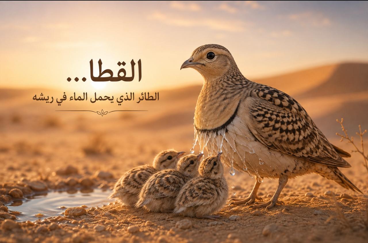 القطا… الطائر الذي يحمل الماء في ريشه