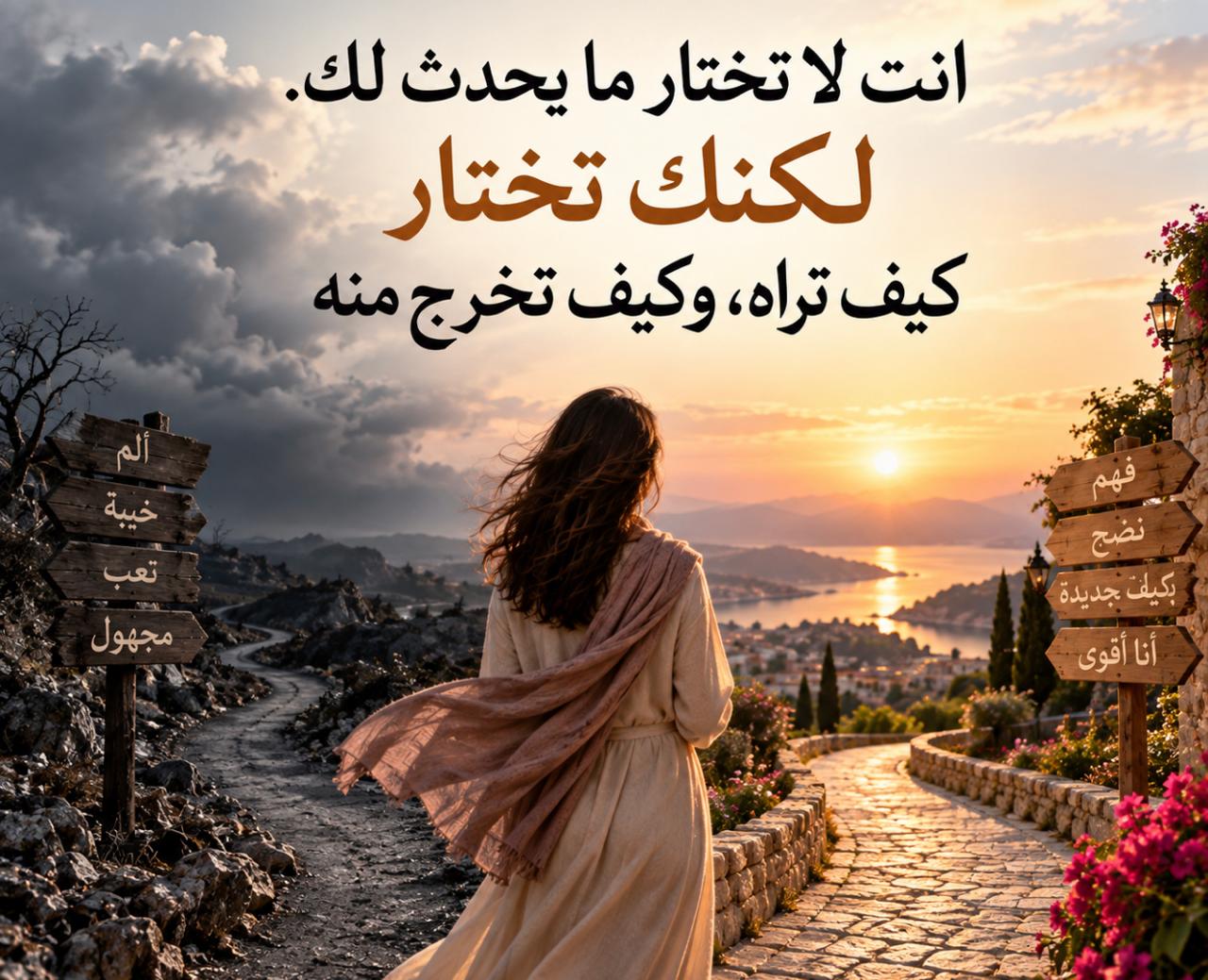 انت لا تختار ما يحدث لك . لكنك تختار كيف تراه وكيف تخرج منه
